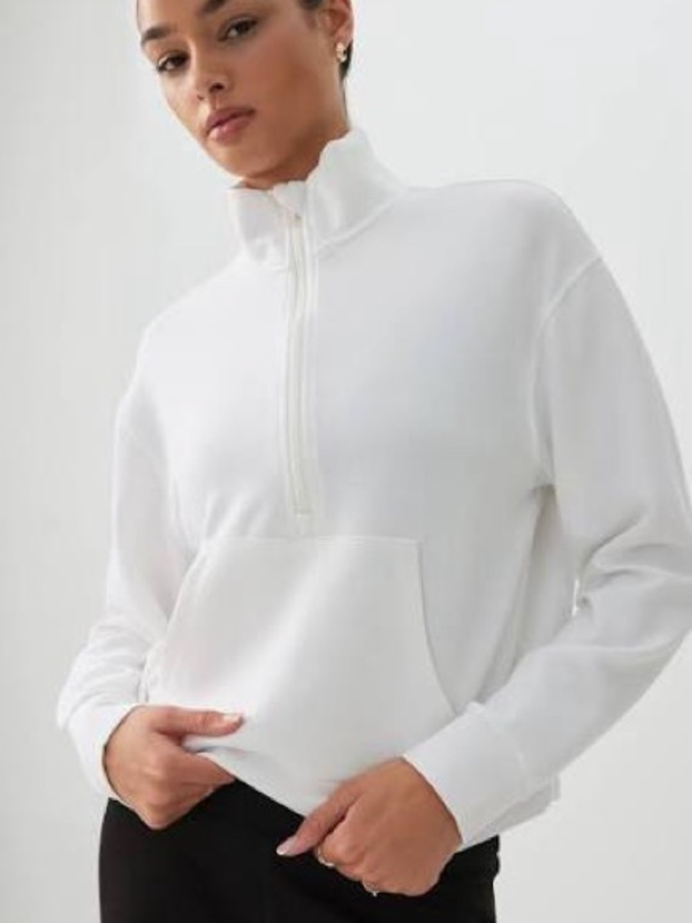 Camactive Double Knit Half Zip Sweatshirt Frost White